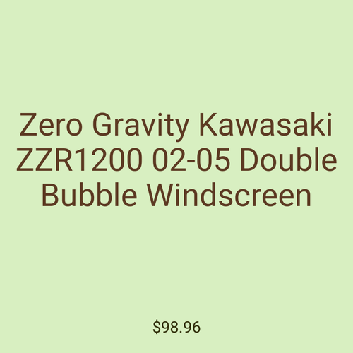 Zero Gravity Kawasaki ZZR1200 02-05 Double Bubble Windscreen