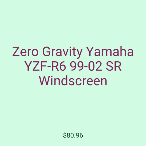 Zero Gravity Yamaha YZF-R6 99-02 SR Windscreen