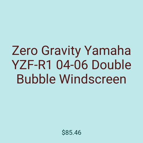 Zero Gravity Yamaha YZF-R1 04-06 Double Bubble Windscreen