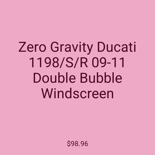 Zero Gravity Ducati 1198/S/R 09-11 Double Bubble Windscreen