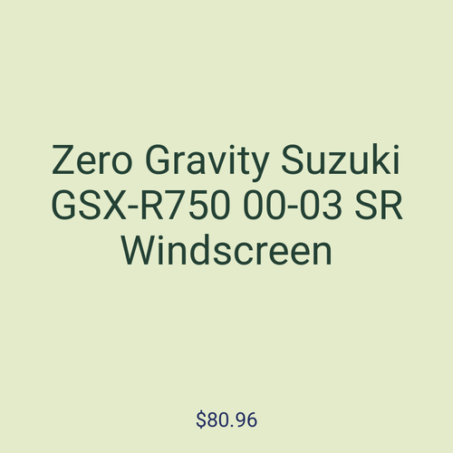 Zero Gravity Suzuki GSX-R750 00-03 SR Windscreen