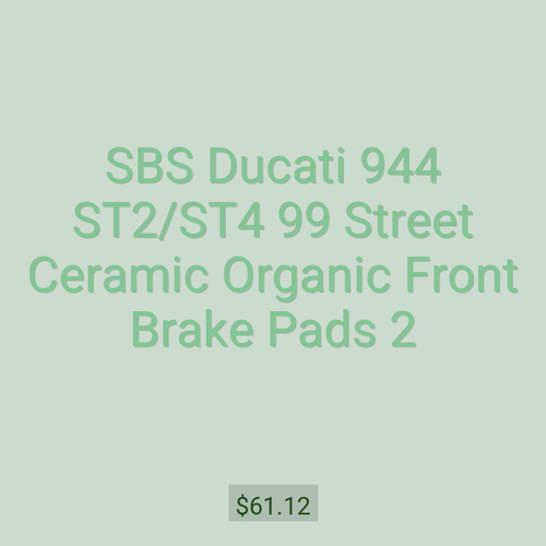 SBS Ducati 944 ST2/ST4 99 Street Ceramic Organic Front Brake Pads 2