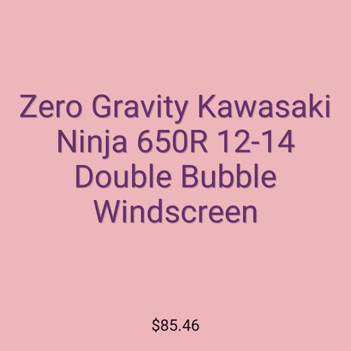 Zero Gravity Kawasaki Ninja 650R 12-14 Double Bubble Windscreen