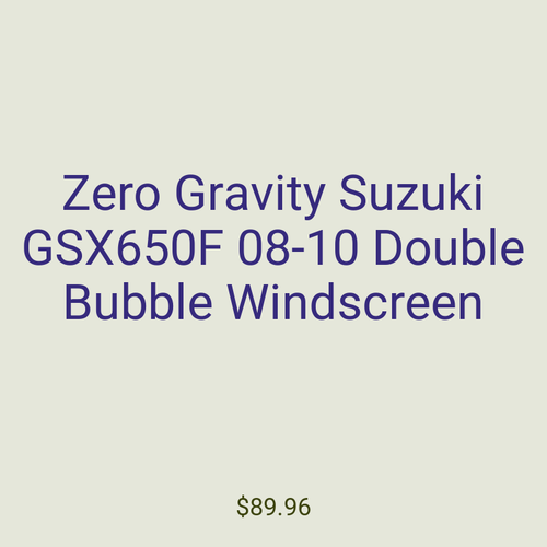 Zero Gravity Suzuki GSX650F 08-10 Double Bubble Windscreen