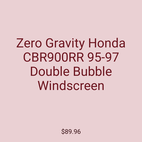 Zero Gravity Honda CBR900RR 95-97 Double Bubble Windscreen
