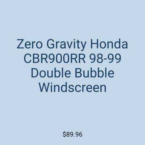 Zero Gravity Honda CBR900RR 98-99 Double Bubble Windscreen