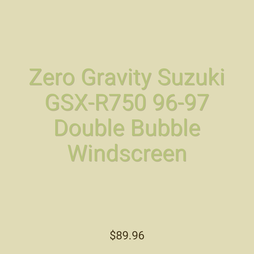 Zero Gravity Suzuki GSX-R750 96-97 Double Bubble Windscreen