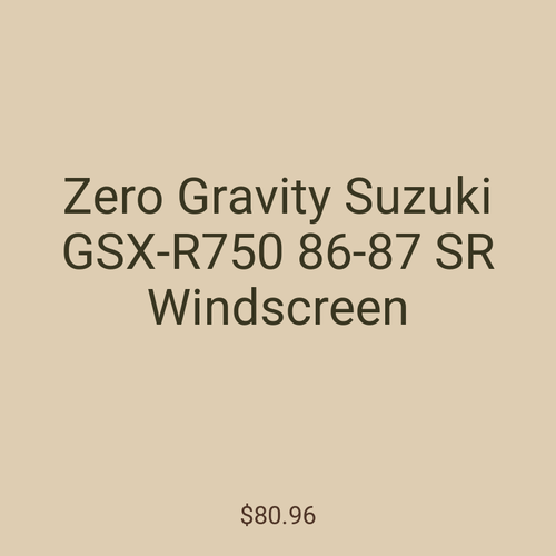 Zero Gravity Suzuki GSX-R750 86-87 SR Windscreen