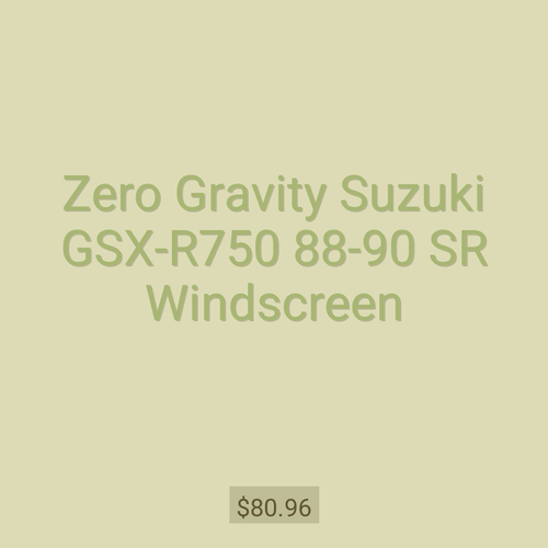 Zero Gravity Suzuki GSX-R750 88-90 SR Windscreen