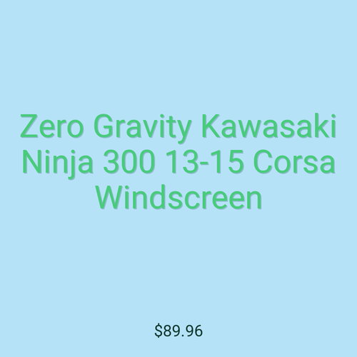 Zero Gravity Kawasaki Ninja 300 13-15 Corsa Windscreen