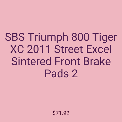 SBS Triumph 800 Tiger XC 2011 Street Excel Sintered Front Brake Pads 2
