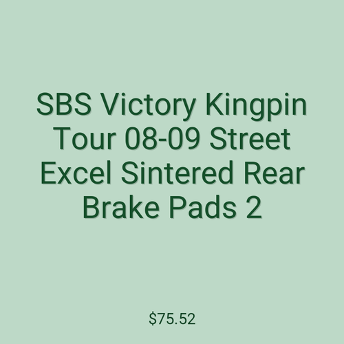 SBS Victory Kingpin Tour 08-09 Street Excel Sintered Rear Brake Pads 2