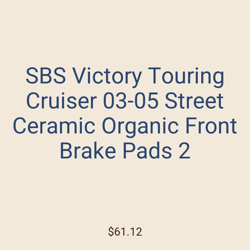 SBS Victory Touring Cruiser 03-05 Street Ceramic Organic Front Brake Pads 2