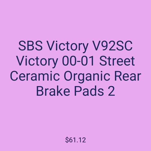 SBS Victory V92SC Victory 00-01 Street Ceramic Organic Rear Brake Pads 2