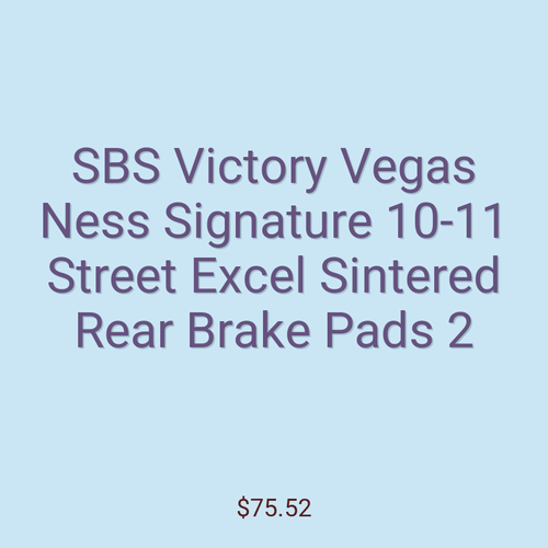 SBS Victory Vegas Ness Signature 10-11 Street Excel Sintered Rear Brake Pads 2
