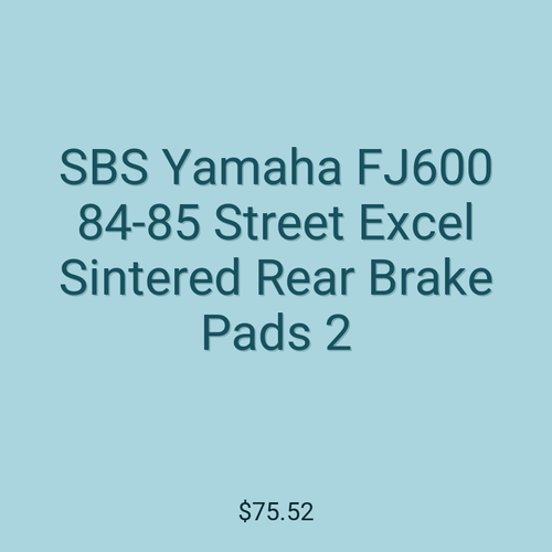 SBS Yamaha FJ600 84-85 Street Excel Sintered Rear Brake Pads 2