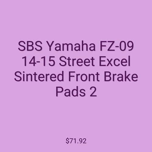 SBS Yamaha FZ-09 14-15 Street Excel Sintered Front Brake Pads 2