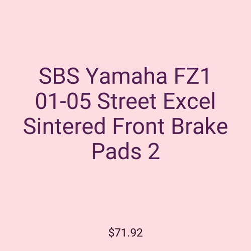 SBS Yamaha FZ1 01-05 Street Excel Sintered Front Brake Pads 2
