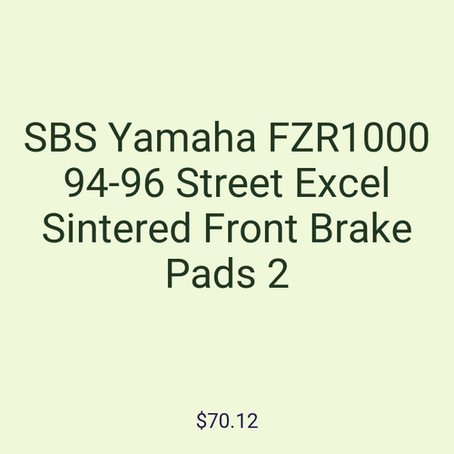SBS Yamaha FZR1000 94-96 Street Excel Sintered Front Brake Pads 2