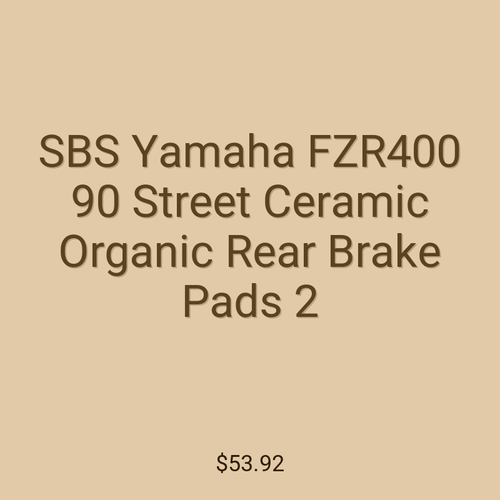 SBS Yamaha FZR400 90 Street Ceramic Organic Rear Brake Pads 2
