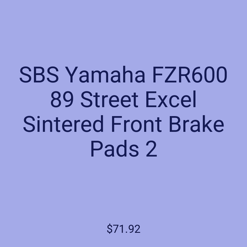 SBS Yamaha FZR600 89 Street Excel Sintered Front Brake Pads 2