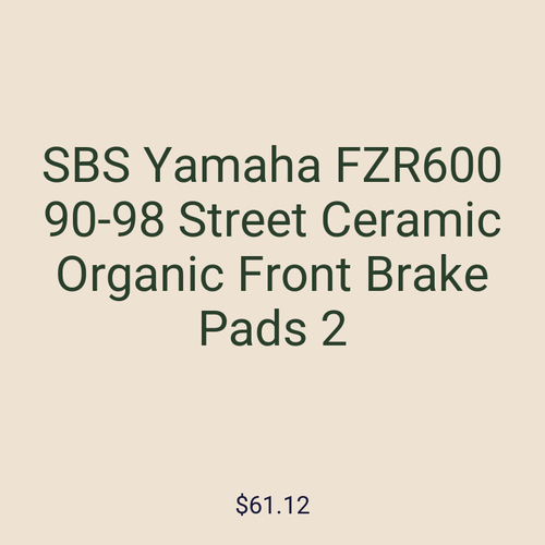 SBS Yamaha FZR600 90-98 Street Ceramic Organic Front Brake Pads 2