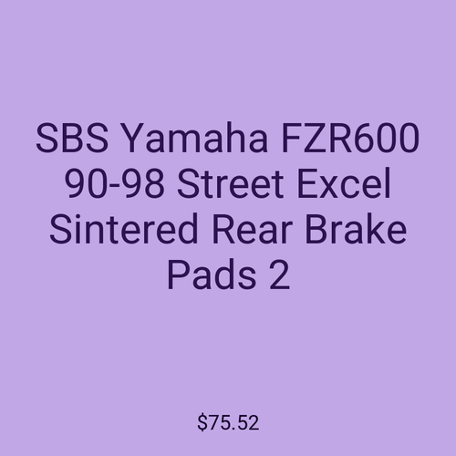 SBS Yamaha FZR600 90-98 Street Excel Sintered Rear Brake Pads 2