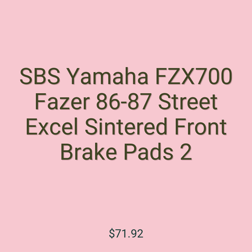 SBS Yamaha FZX700 Fazer 86-87 Street Excel Sintered Front Brake Pads 2