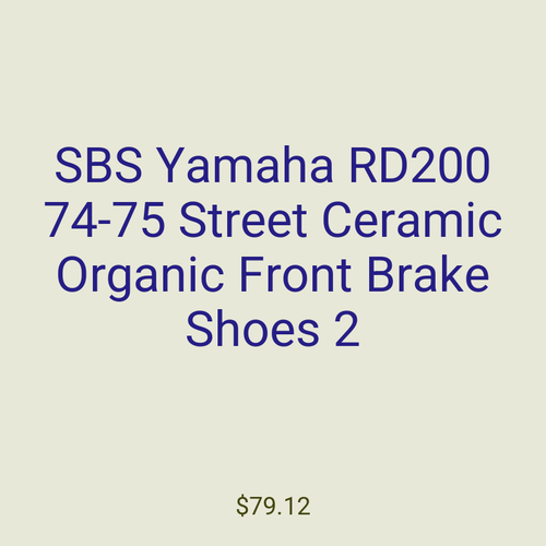 SBS Yamaha RD200 74-75 Street Ceramic Organic Front Brake Shoes 2