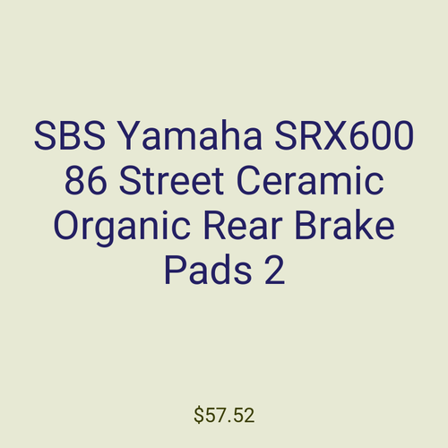 SBS Yamaha SRX600 86 Street Ceramic Organic Rear Brake Pads 2
