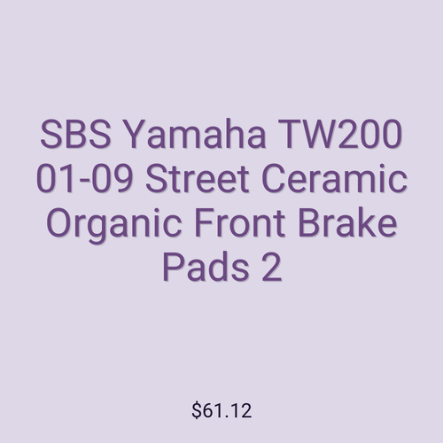 SBS Yamaha TW200 01-09 Street Ceramic Organic Front Brake Pads 2