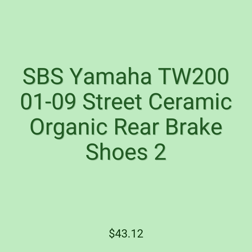 SBS Yamaha TW200 01-09 Street Ceramic Organic Rear Brake Shoes 2