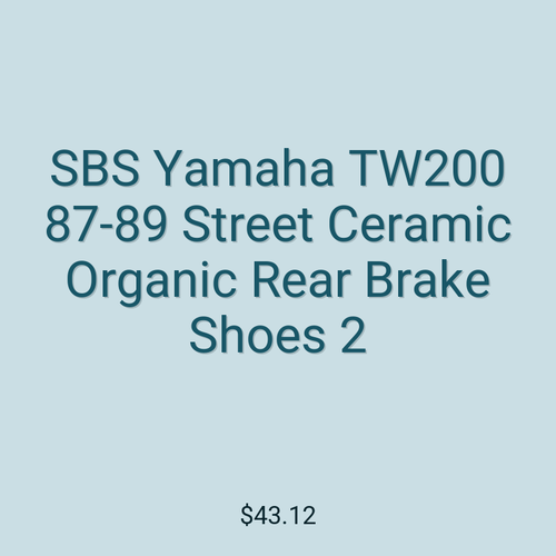 SBS Yamaha TW200 87-89 Street Ceramic Organic Rear Brake Shoes 2