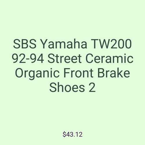 SBS Yamaha TW200 92-94 Street Ceramic Organic Front Brake Shoes 2