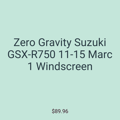 Zero Gravity Suzuki GSX-R750 11-15 Marc 1 Windscreen