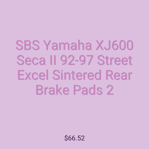 SBS Yamaha XJ600 Seca II 92-97 Street Excel Sintered Rear Brake Pads 2