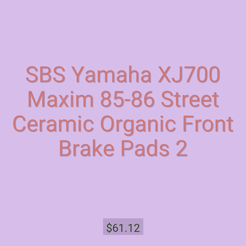 SBS Yamaha XJ700 Maxim 85-86 Street Ceramic Organic Front Brake Pads 2