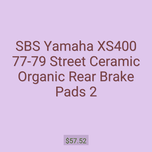 SBS Yamaha XS400 77-79 Street Ceramic Organic Rear Brake Pads 2
