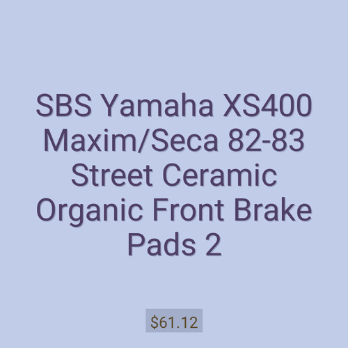 SBS Yamaha XS400 Maxim/Seca 82-83 Street Ceramic Organic Front Brake Pads 2