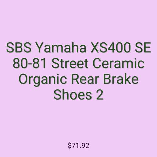 SBS Yamaha XS400 SE 80-81 Street Ceramic Organic Rear Brake Shoes 2