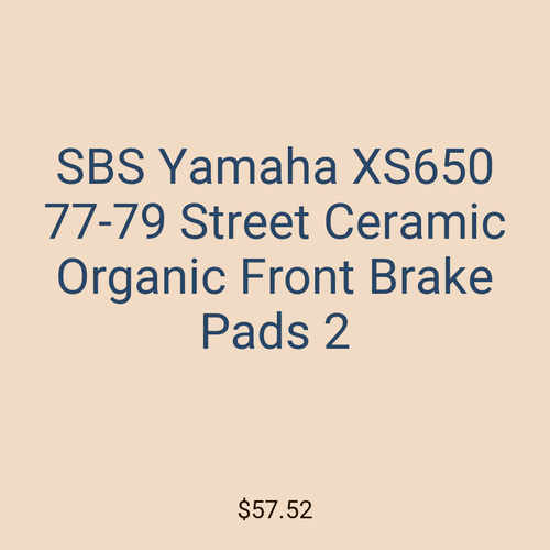 SBS Yamaha XS650 77-79 Street Ceramic Organic Front Brake Pads 2