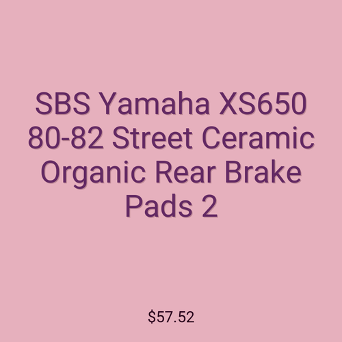 SBS Yamaha XS650 80-82 Street Ceramic Organic Rear Brake Pads 2