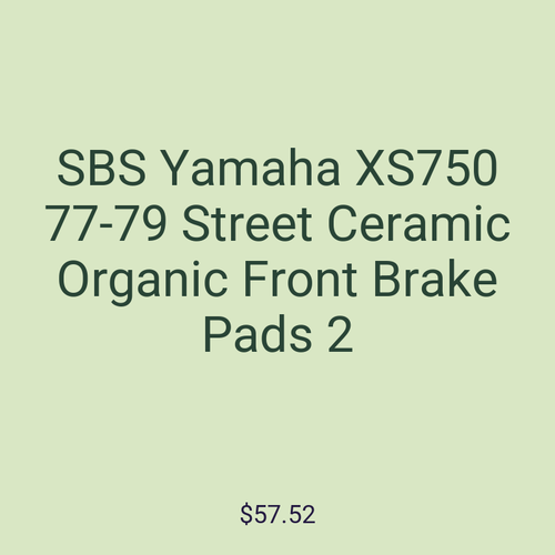 SBS Yamaha XS750 77-79 Street Ceramic Organic Front Brake Pads 2
