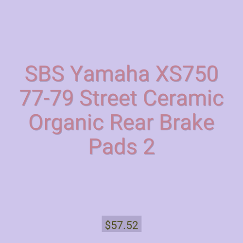 SBS Yamaha XS750 77-79 Street Ceramic Organic Rear Brake Pads 2