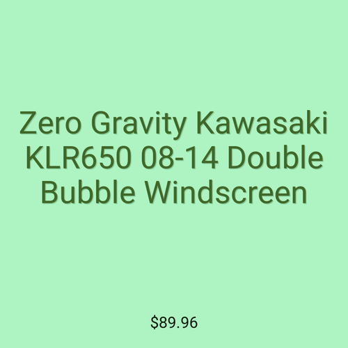 Zero Gravity Kawasaki KLR650 08-14 Double Bubble Windscreen