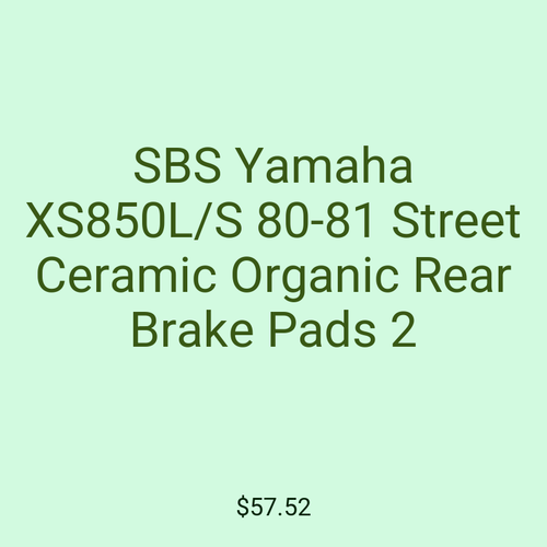 SBS Yamaha XS850L/S 80-81 Street Ceramic Organic Rear Brake Pads 2