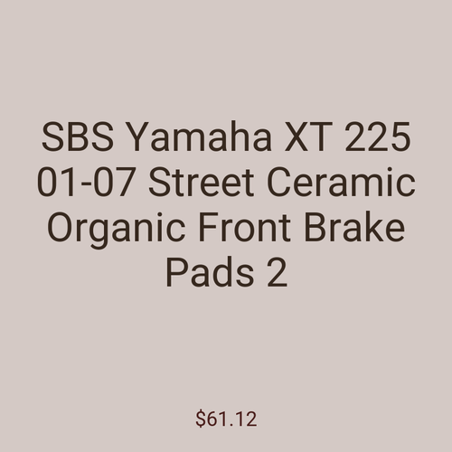 SBS Yamaha XT 225 01-07 Street Ceramic Organic Front Brake Pads 2