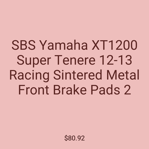 SBS Yamaha XT1200 Super Tenere 12-13 Racing Sintered Metal Front Brake Pads 2