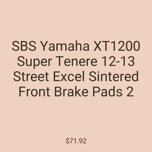 SBS Yamaha XT1200 Super Tenere 12-13 Street Excel Sintered Front Brake Pads 2