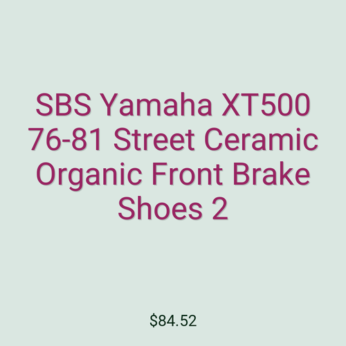 SBS Yamaha XT500 76-81 Street Ceramic Organic Front Brake Shoes 2